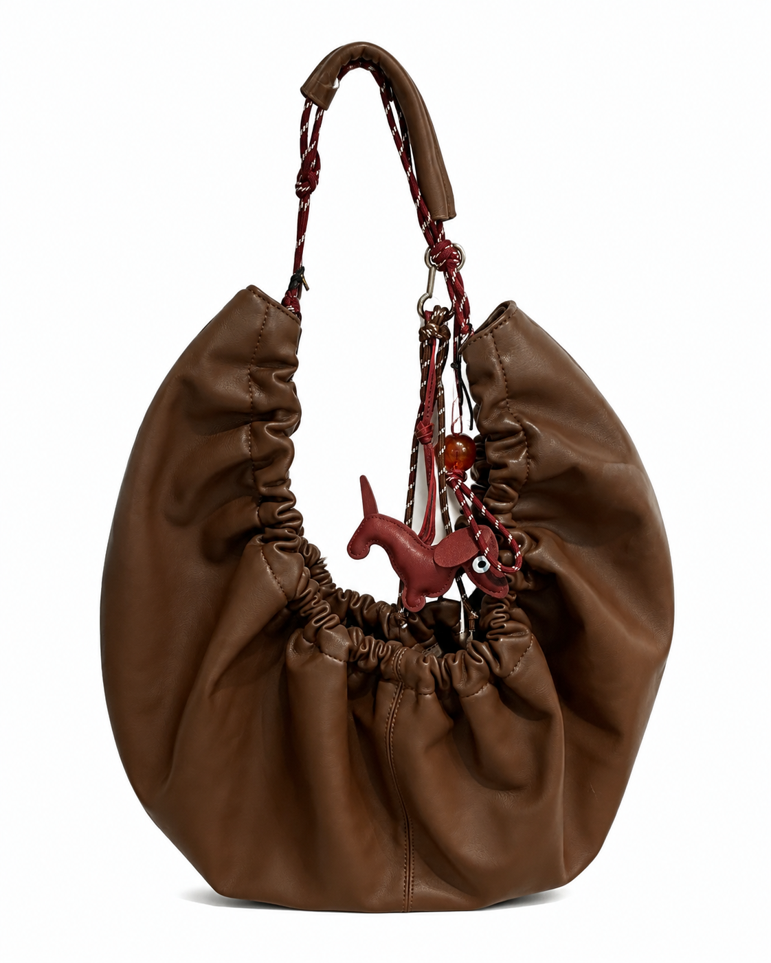 Vintage Spain Brown Sculptural Hobo Bag