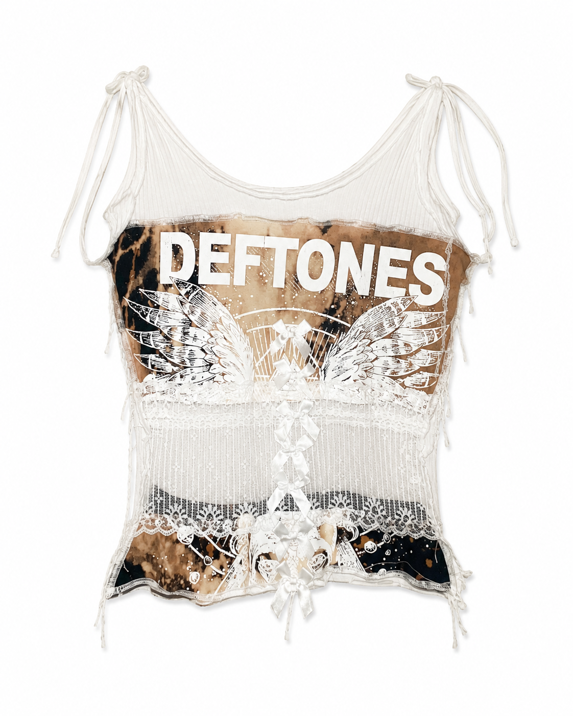 Vintage Deftones Reworked Lace Corset Top