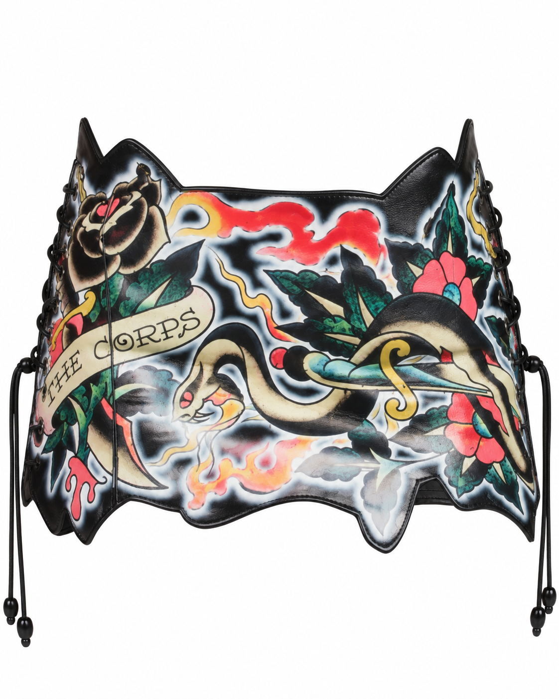 Namilia x Ed Hardy Tattoo Print Lace-Up Mini Skirt