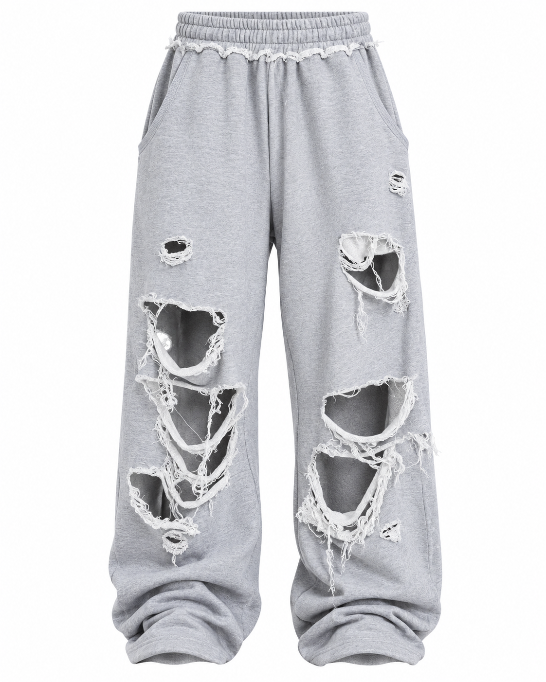 Jaded London Distressed Grey Oversized Sweatpants