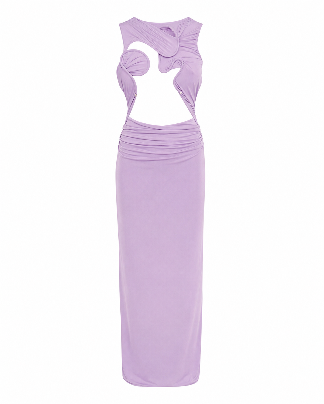 Christopher Esber Lavender Cut-Out Draped Maxi Dress