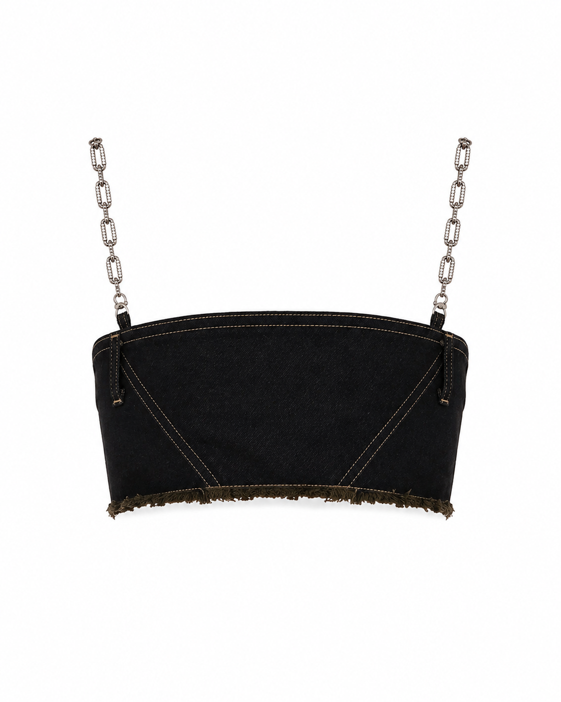 PROD Chained Embellished Denim Bra Top