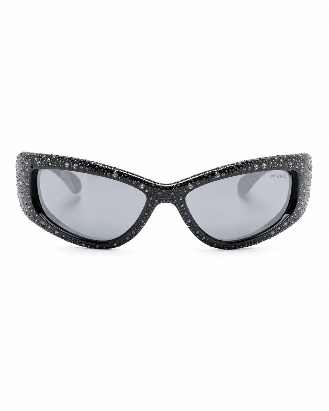 Swarovski Black Crystal Wraparound Sunglasses