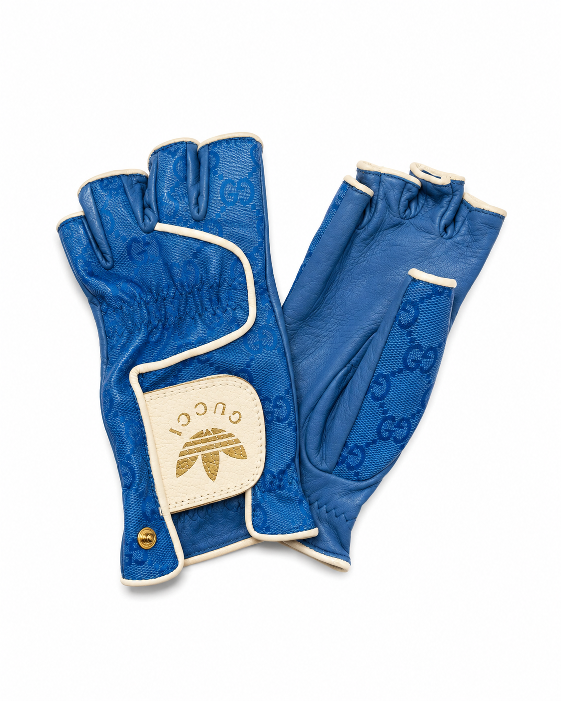 Gucci Blue GG Fingerless Gloves