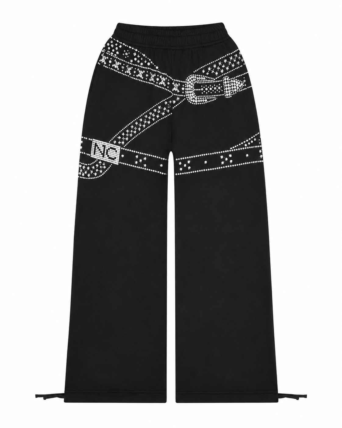 Named Collective Rhinestone Belt Wide-Leg Pants