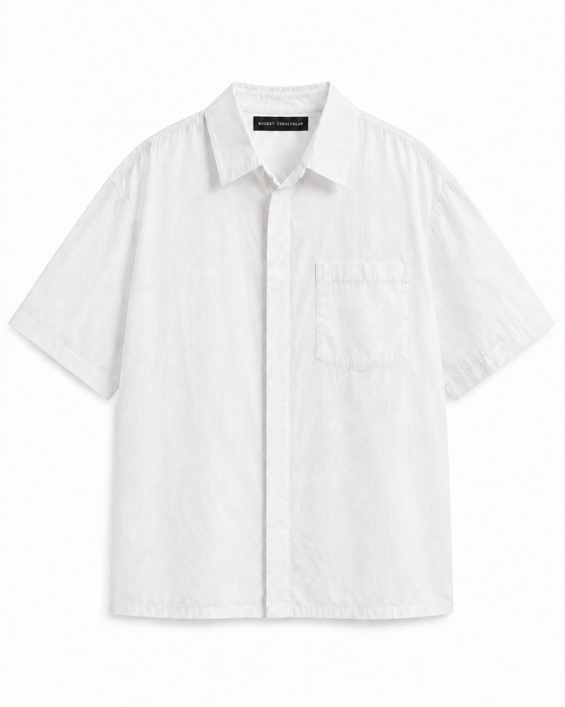Bucket Özkalfalar White Oversized Short-Sleeve Shirt