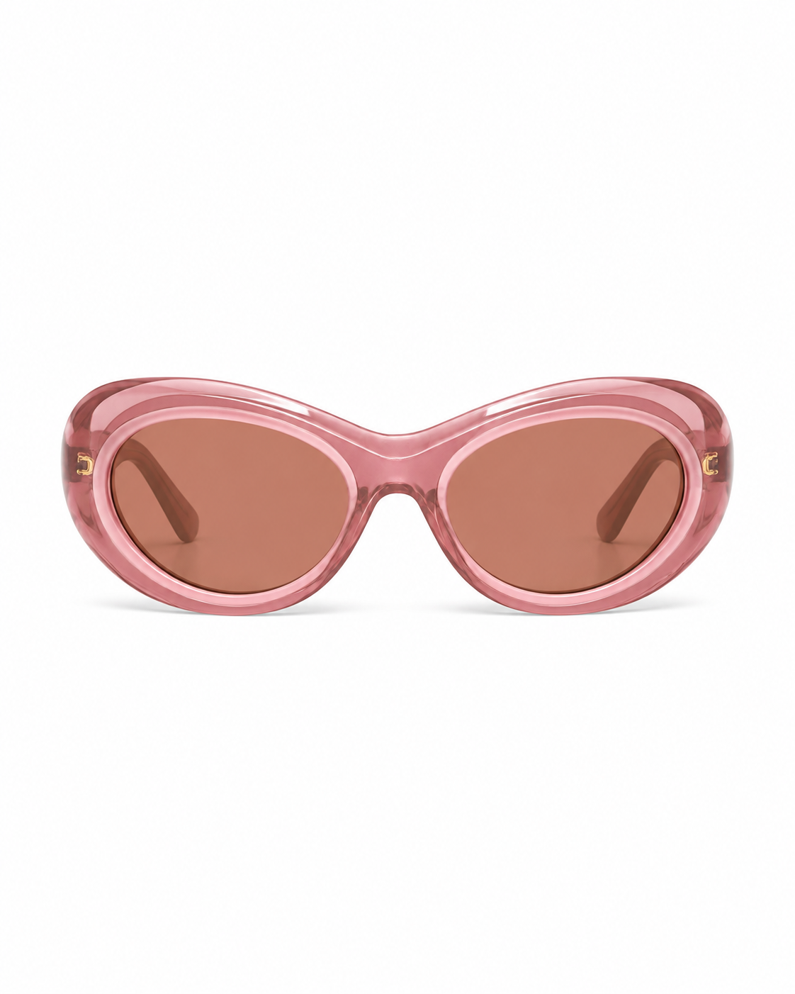 KOMONO Pink Layered Oval Sunglasses