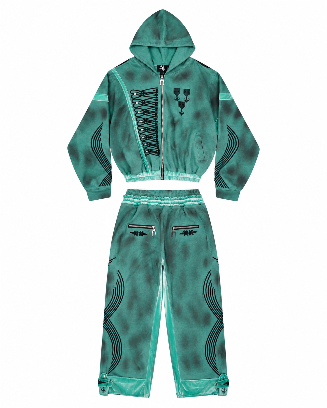Cozy Worldwide Washed Turquoise Statement Tracksuit