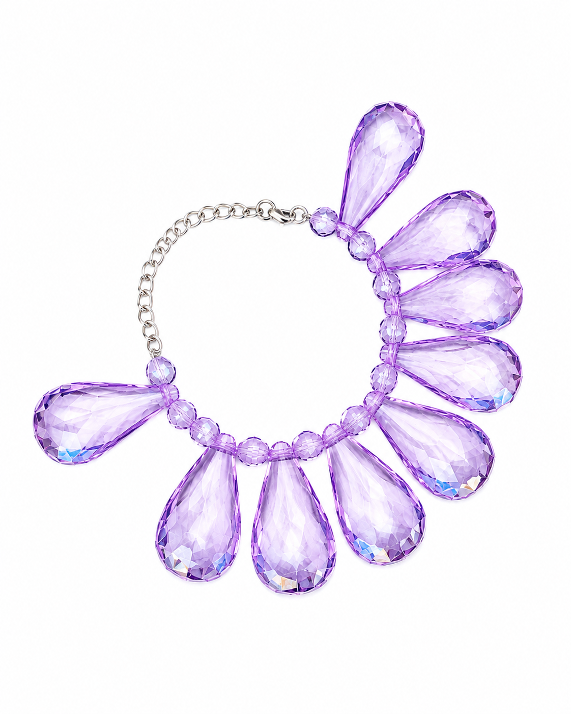 Purple Crystal Teardrop Choker