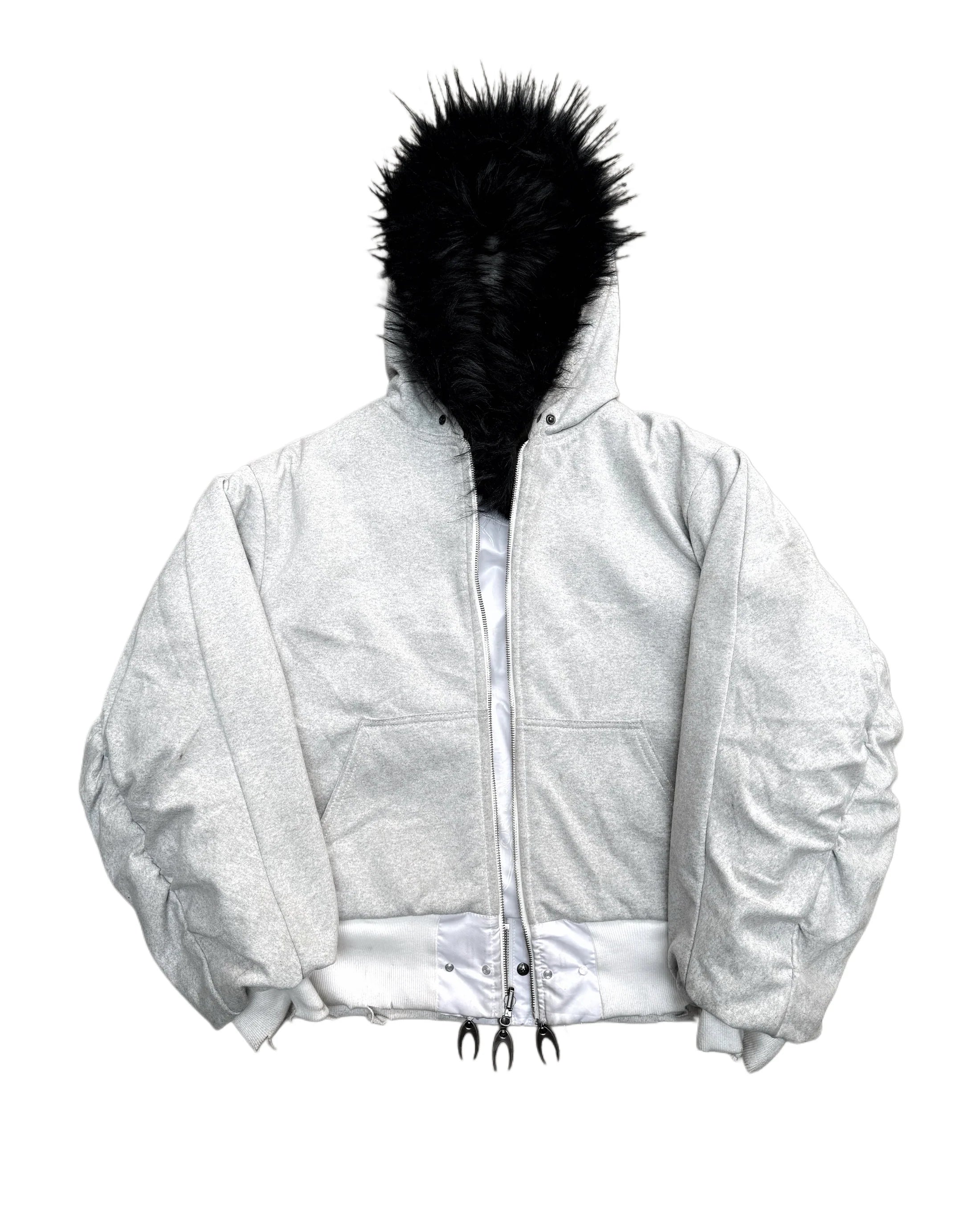 Cozy Worldwide Chaos White Reversible Bomber Jacket