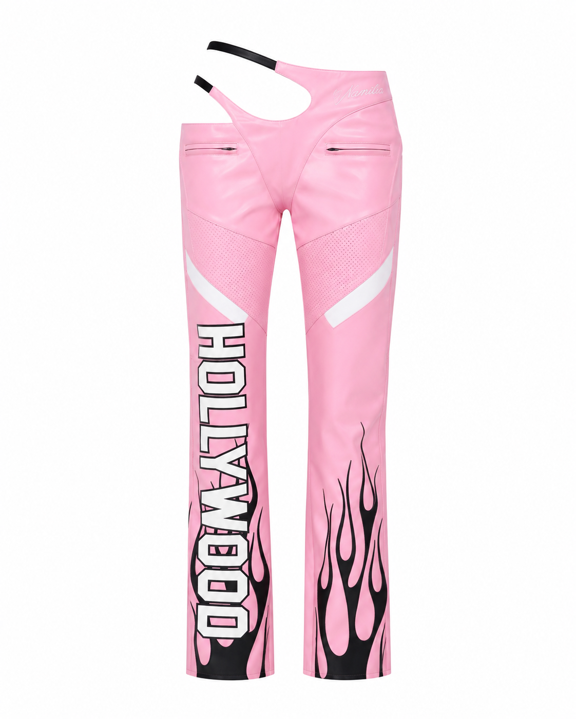 Namilia Pink Hollywood Flame Cut-Out Pants