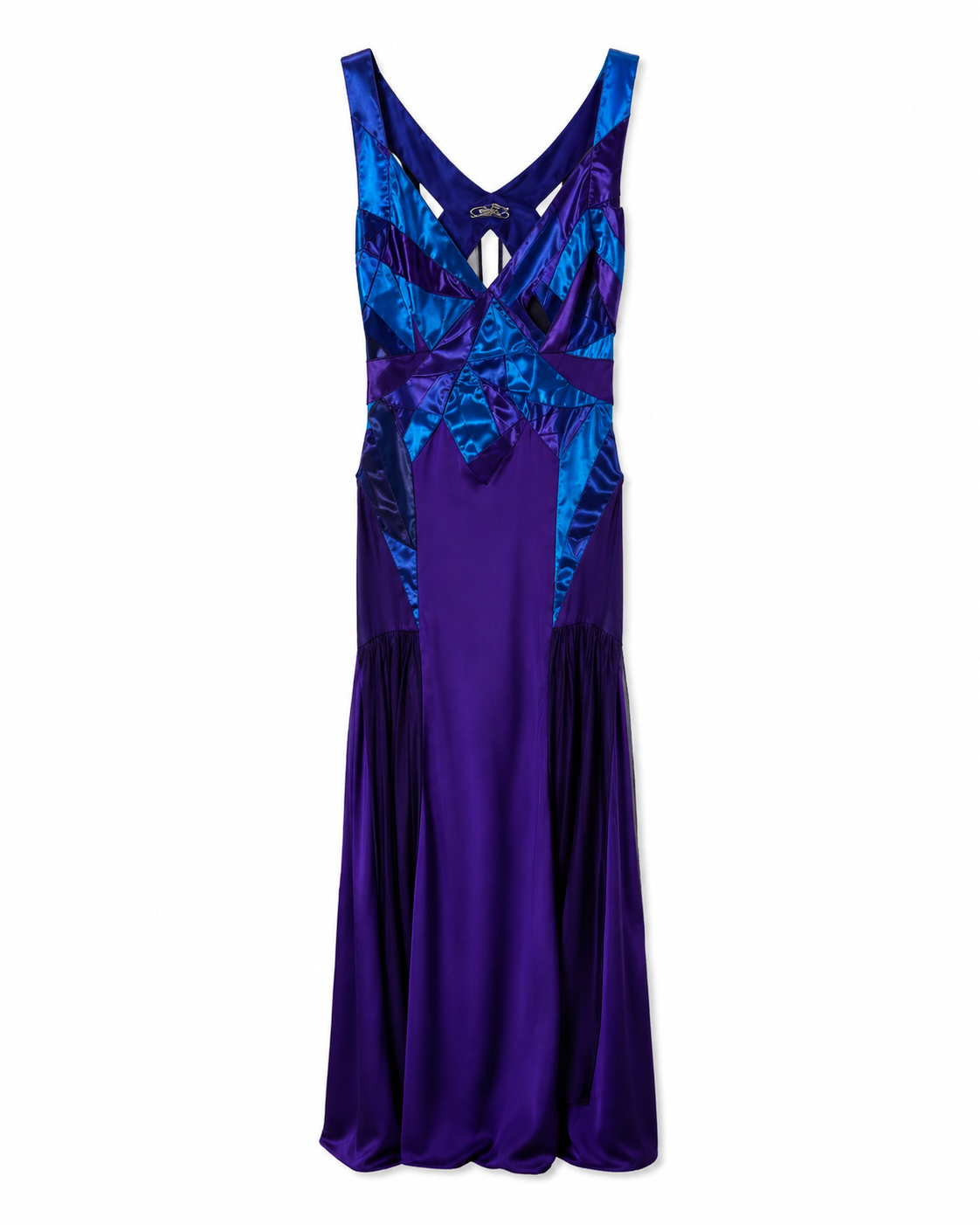 Versace Collection 2010 Purple Metallic Panel Evening Gown