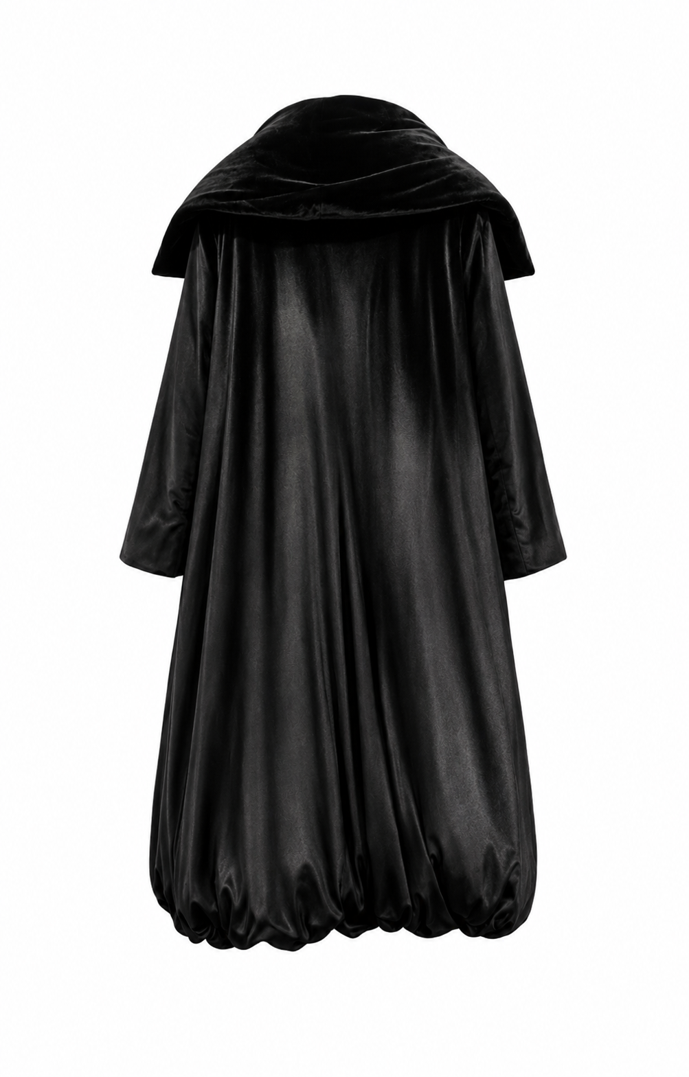 Hakan Akkaya Black Satin Sculptural Coat
