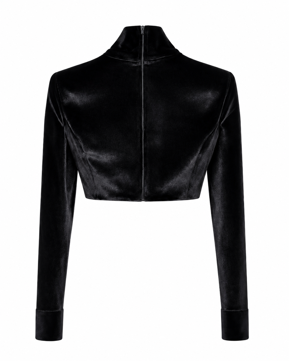 Hakan Akkaya Black Velvet Cropped Top