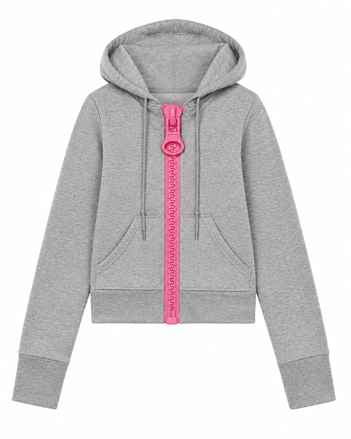 Tokyo Vintage Grey & Pink Big Zip Hoodie