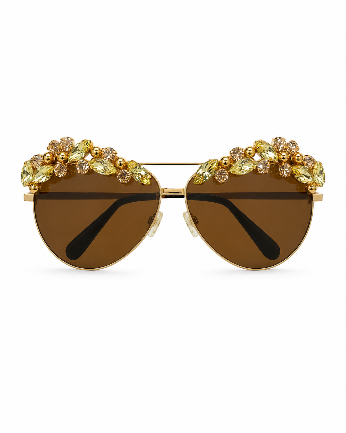 Philipp Plein Sunshine Collection Gold Crystal Aviator Sunglasses