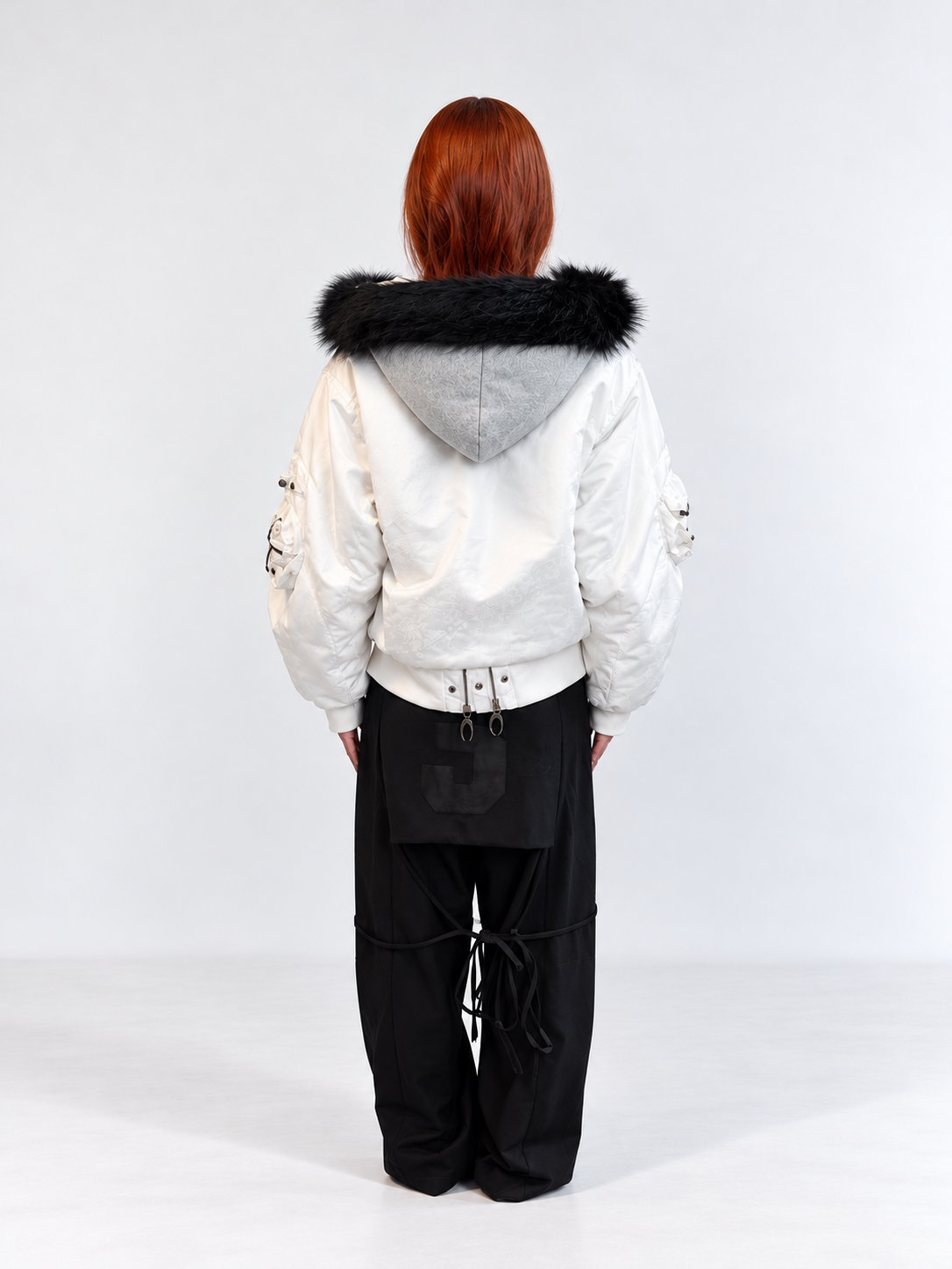 Cozy Worldwide Chaos White Reversible Bomber Jacket
