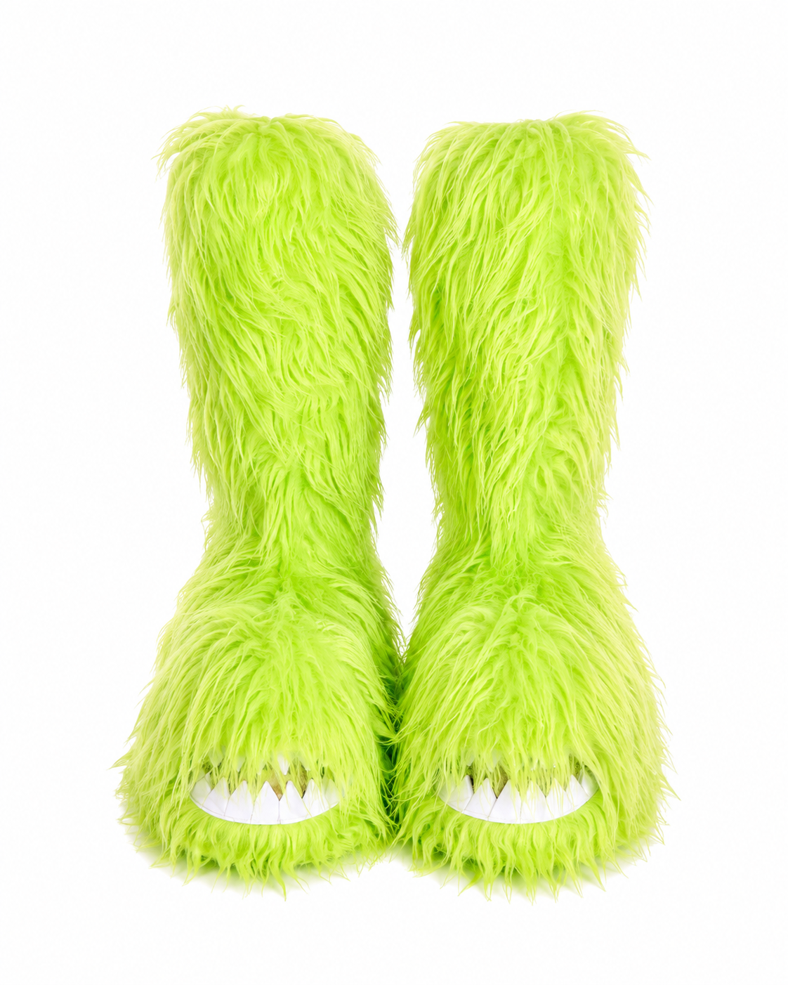 Neon Green Shaggy Monster Boots
