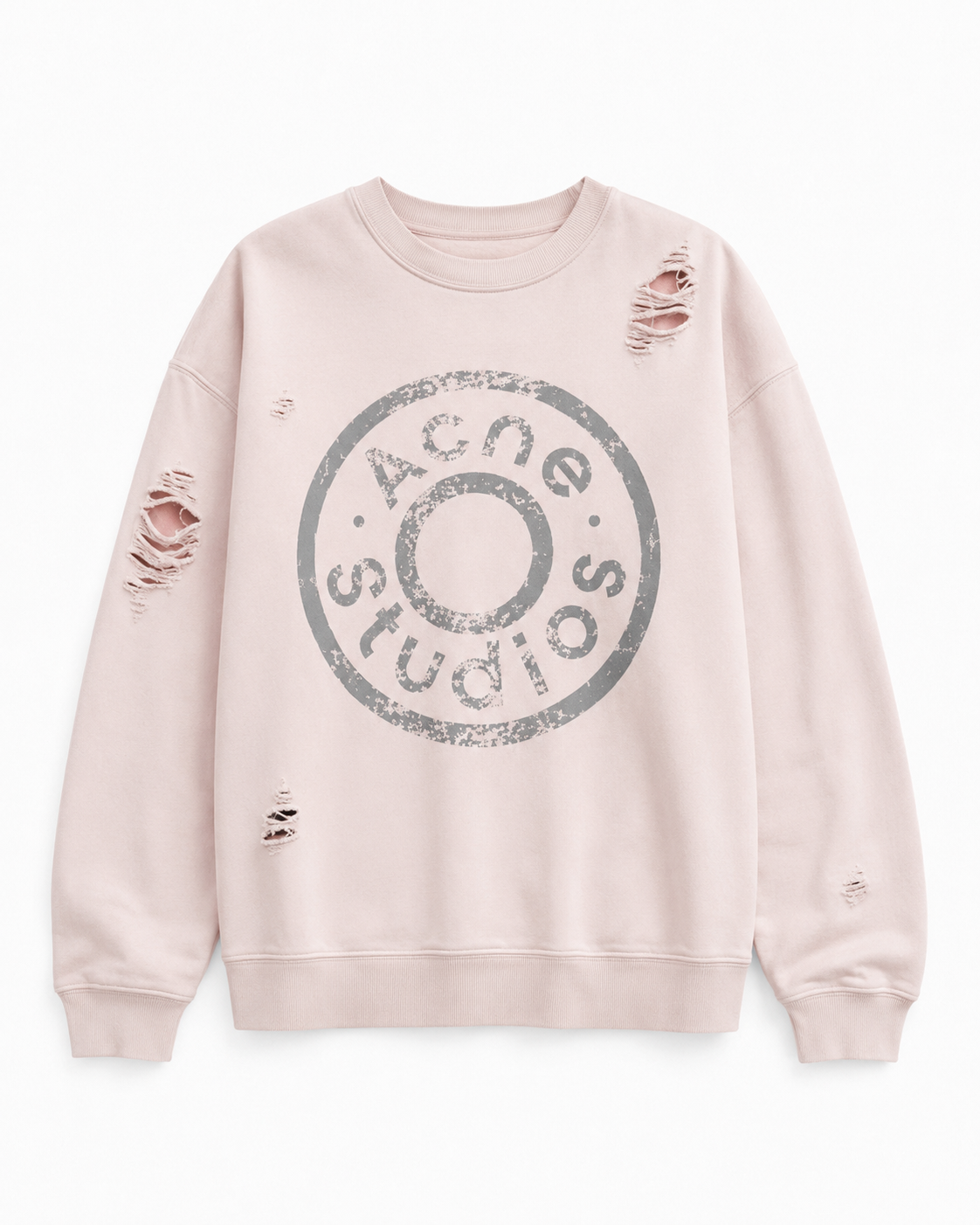 Acne Studios Distressed Logo Oversized Sweatshirt