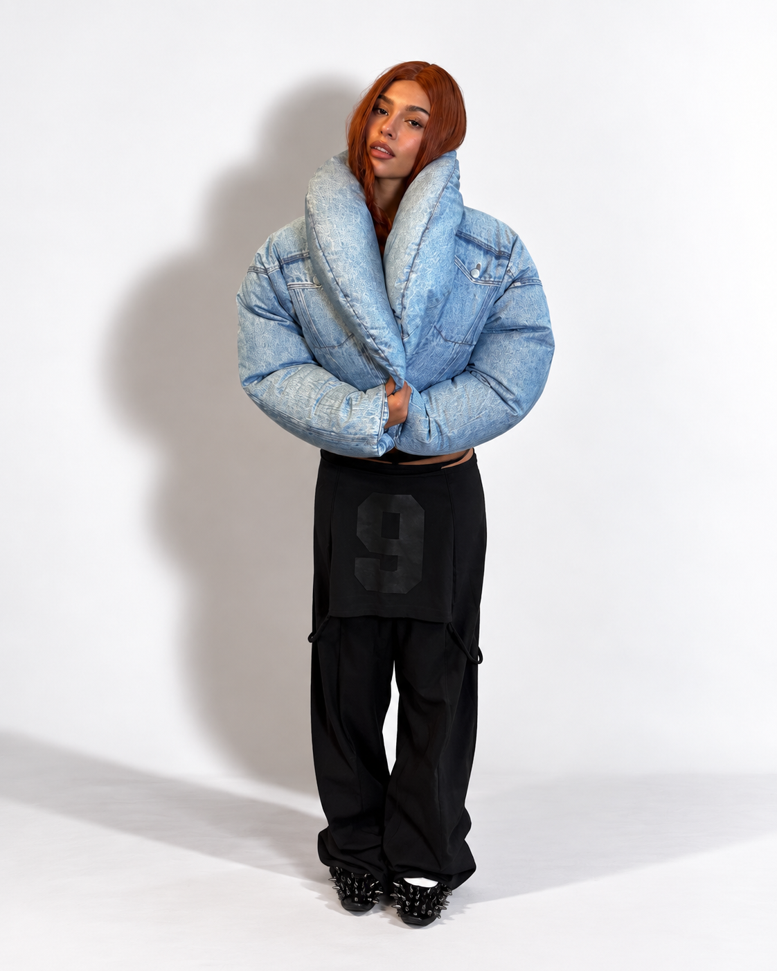 Alexander Wang Padded Denim Cropped Jacket