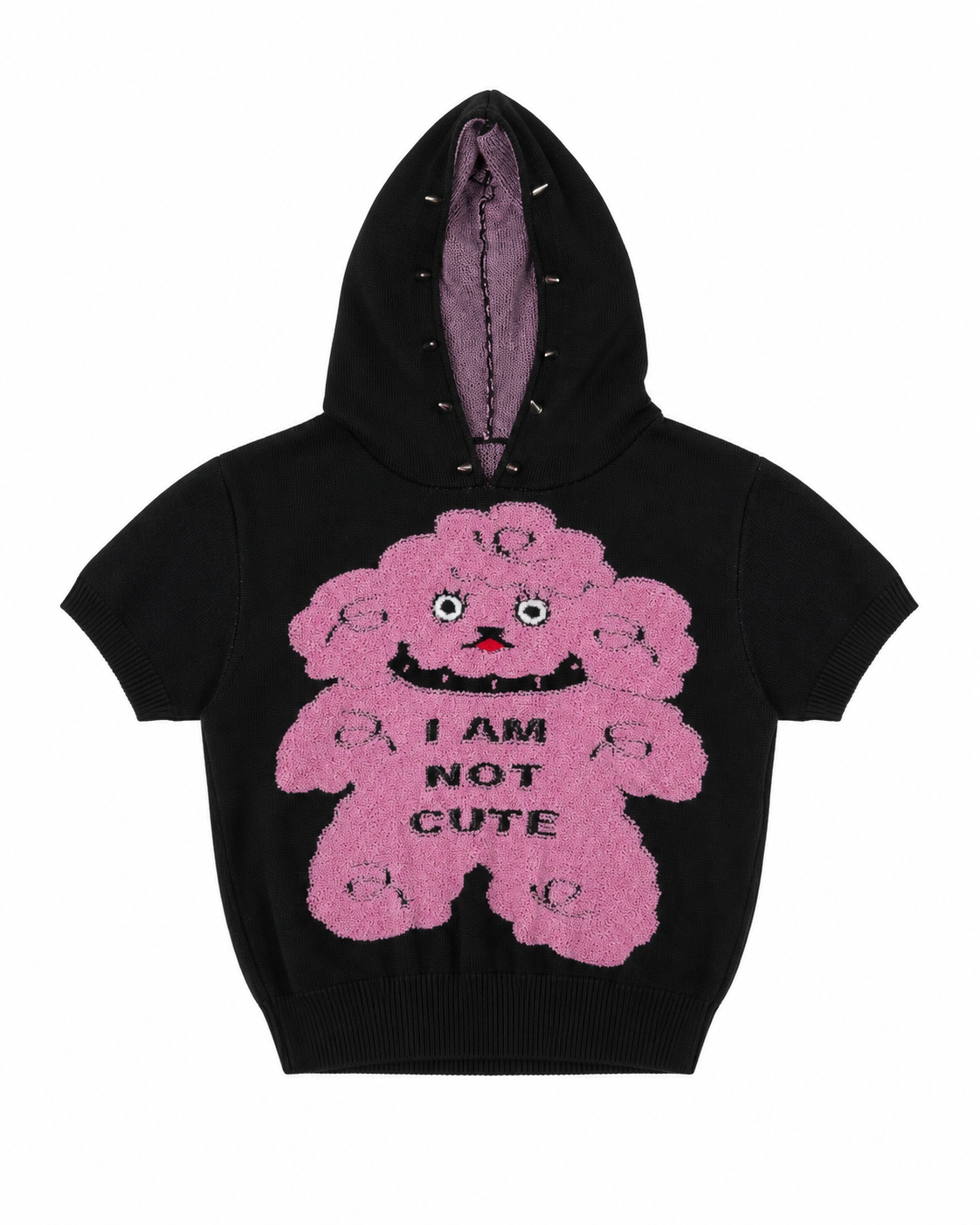 Celina Kwass “I Am Not Cute” Graphic Hooded Top