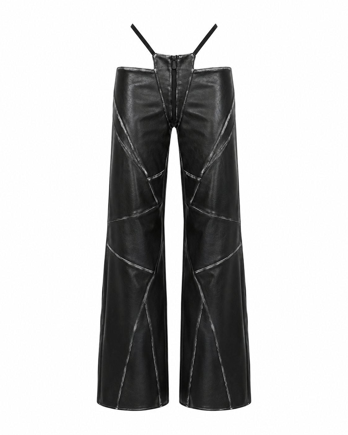 Namilia Black Cut-Out Leather Pants