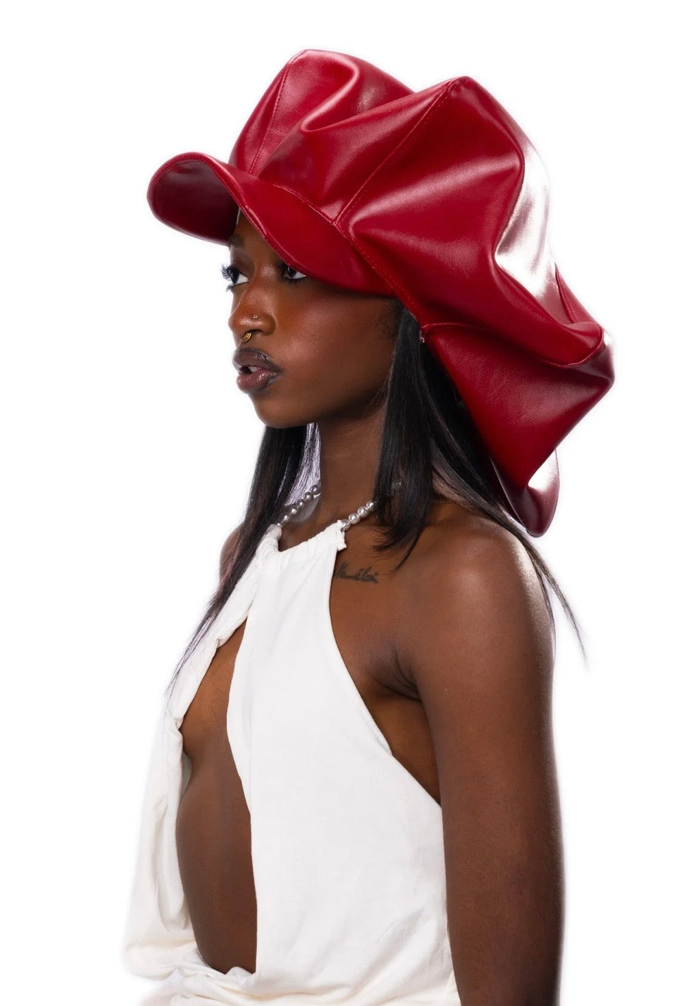 LGA Paper Boy Hat in Bordeaux Red
