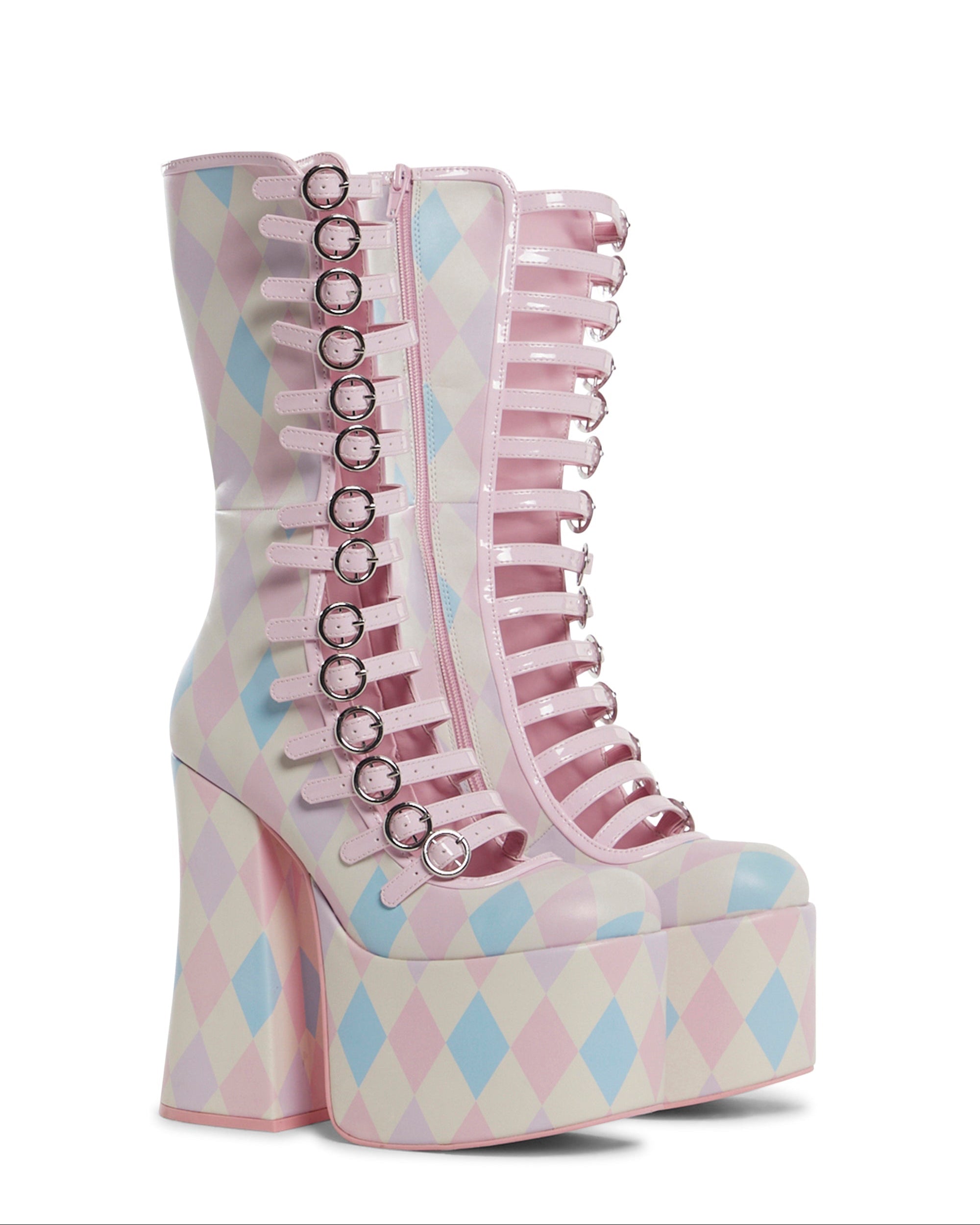 SUGAR THRILLZ HARDCORE PLATFORM BOOTS - HARLEQUIN FANTASY EU 39