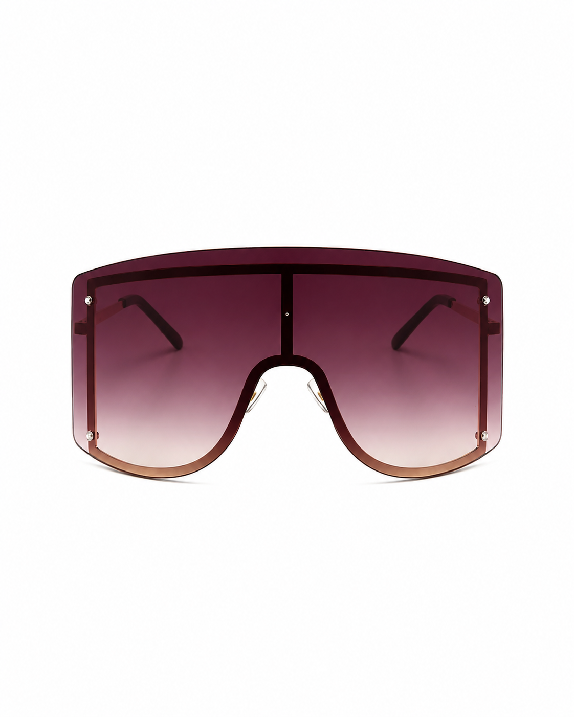 Y2K Vintage Burgundy Oversized Gradient Shield Sunglasses