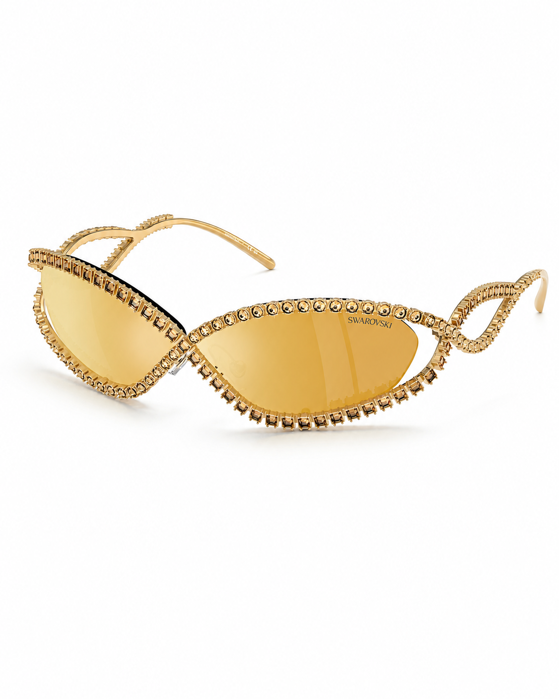 Swarovski SK0363 Matrix Crystal Gold Shield Sunglasses