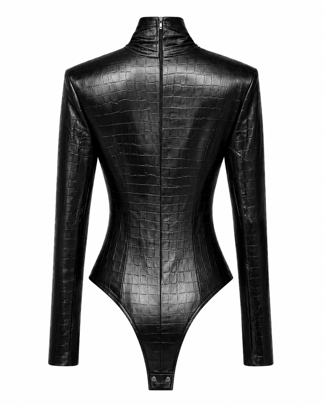 Hakan Akkaya Croc-Embossed Leather Bodysuit