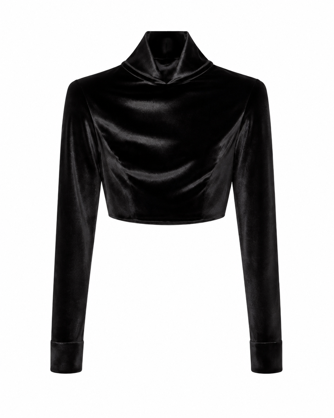 Hakan Akkaya Black Velvet Cropped Top