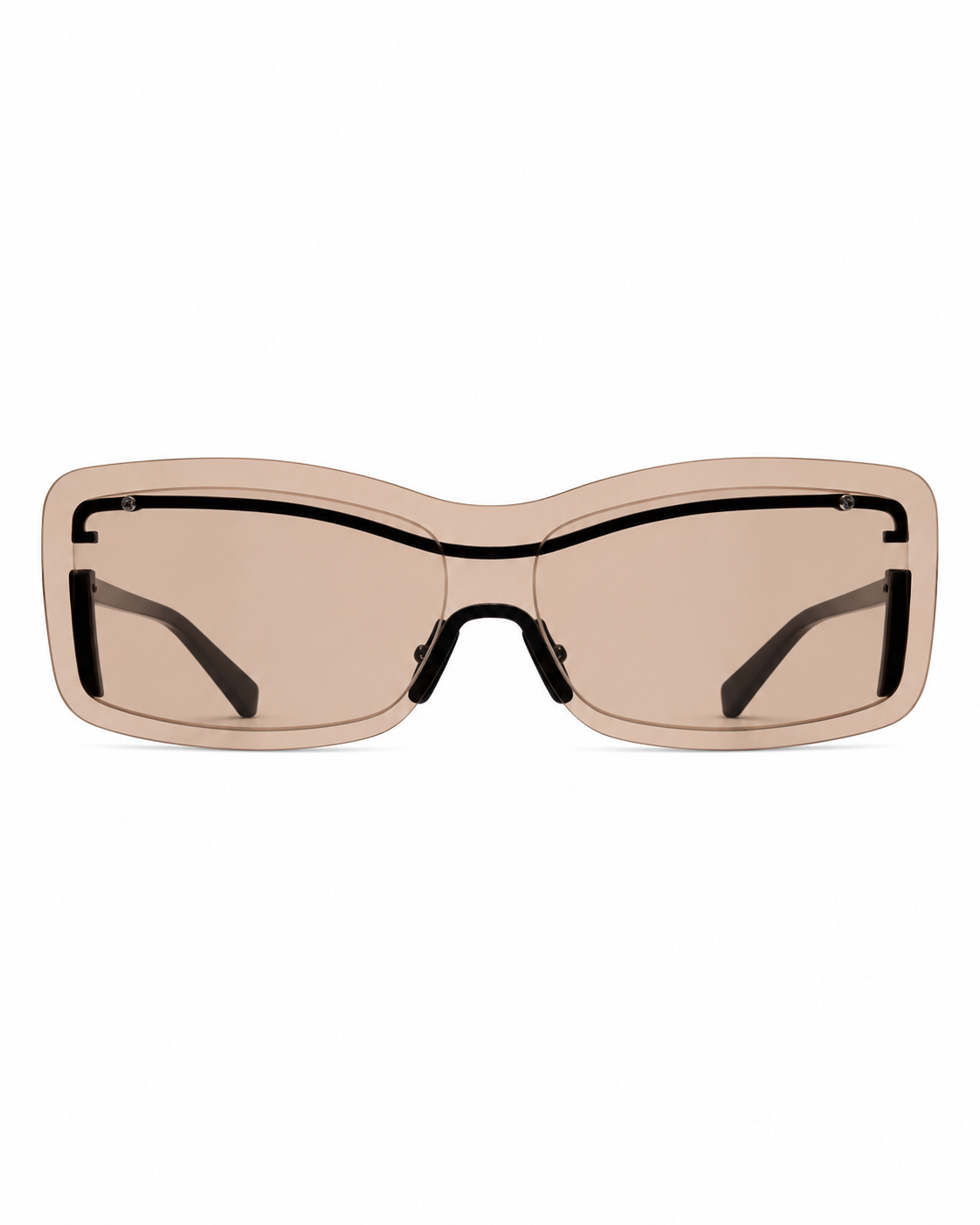 Houston Hues Nude Oversized Shield Sunglasses