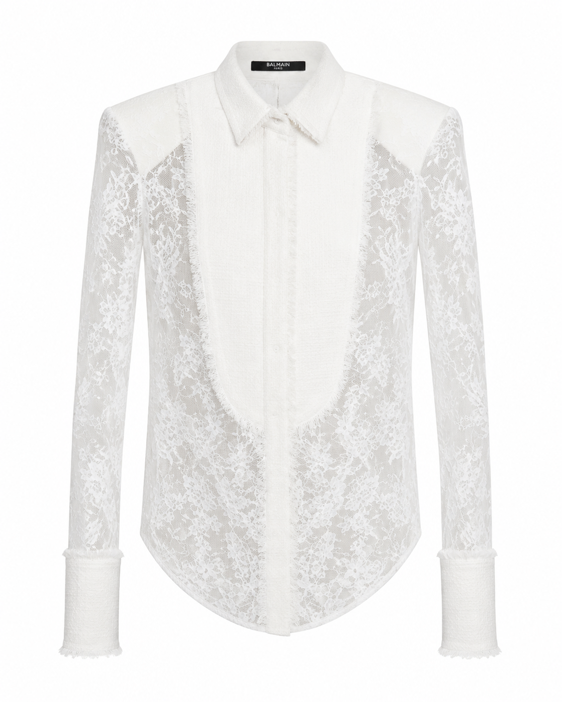 Balmain White Lace Blouse