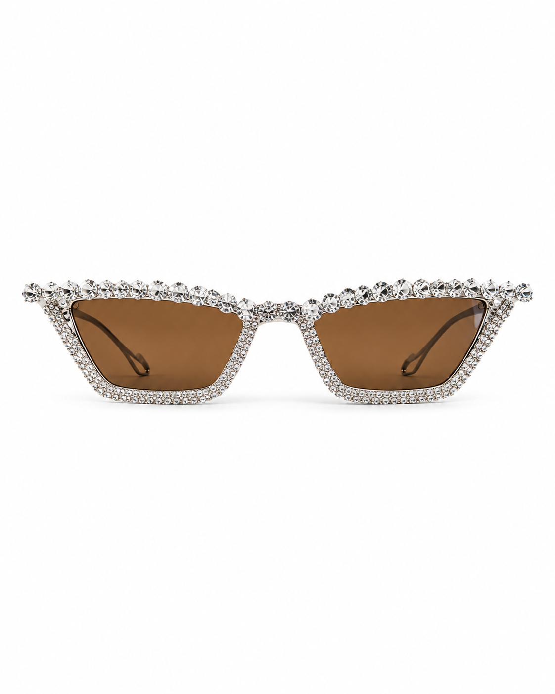 Tokyo Crystal-Embellished Brown Cat-Eye Sunglasses