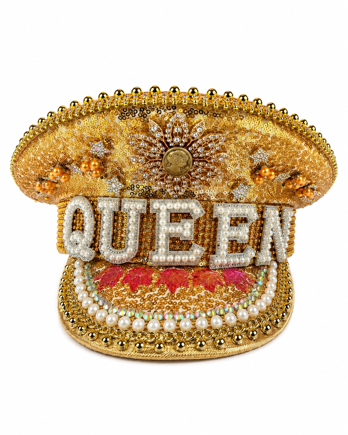Costum Queen Baker Boy Hat Gold