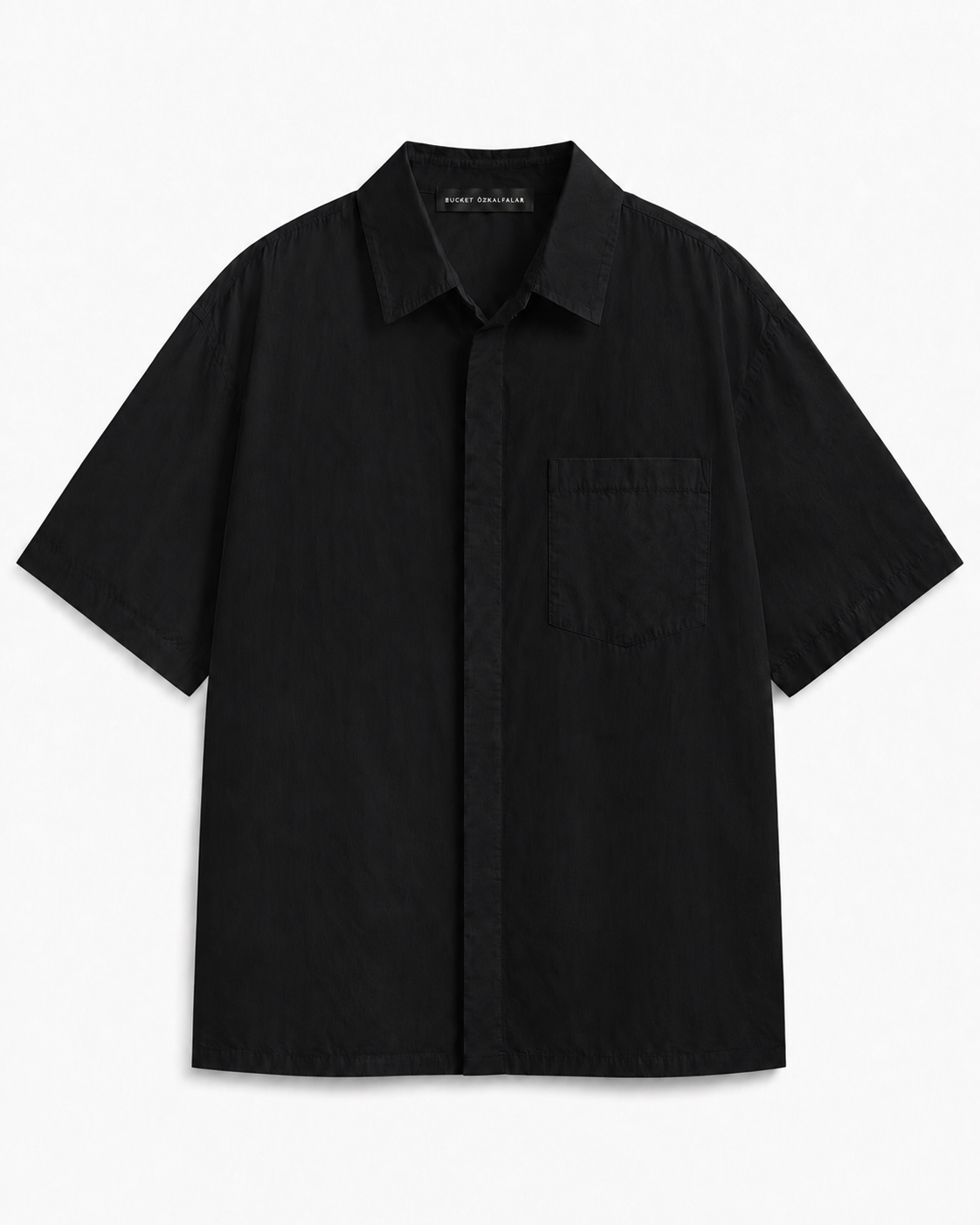 Bucket Özkalfalar Black Oversized Short-Sleeve Shirt