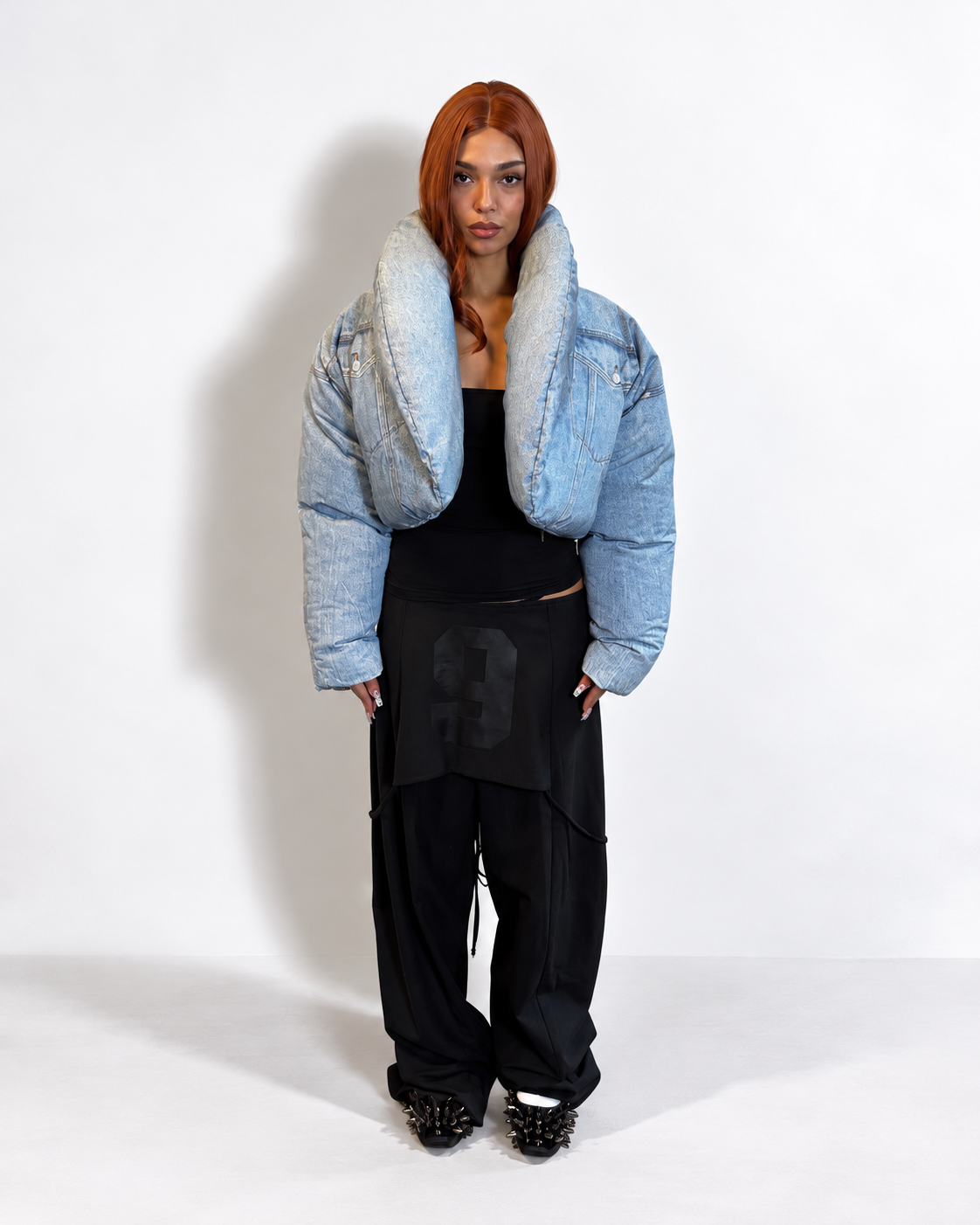 Alexander Wang Padded Denim Cropped Jacket