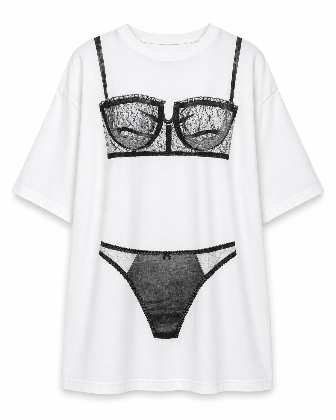 Vaquera White Lingerie Oversized T-Shirt