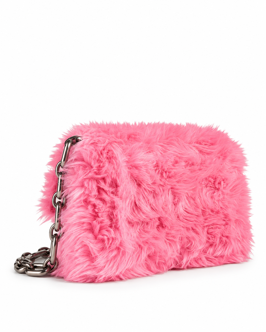 Balenciaga XS Downtown Faux Fur Shoulder Bag