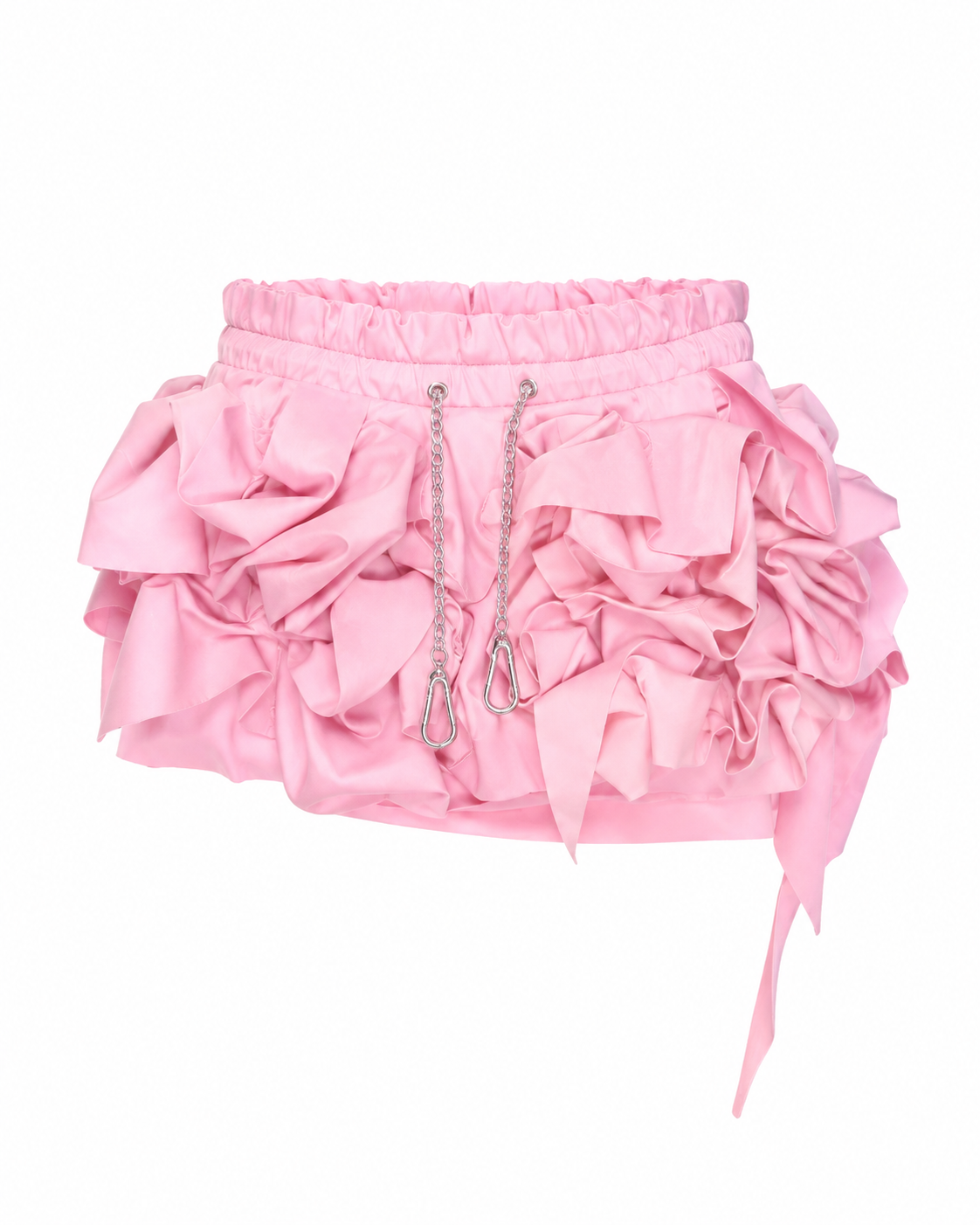 Sterrelaine Bubblegum Sculptural Ruffle Mini Skirt