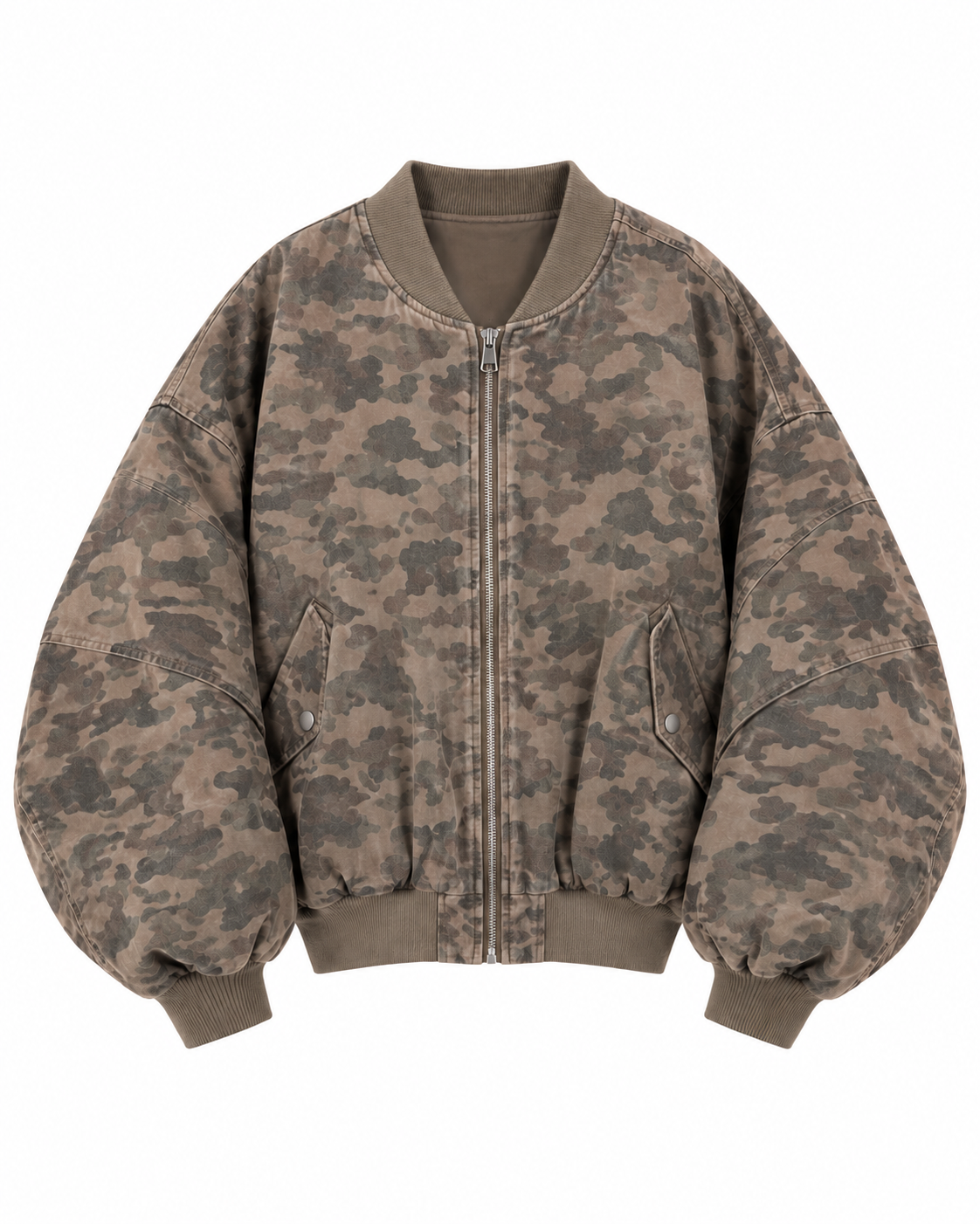 Tokyo Vintage Camo Oversized Bomber Jacket