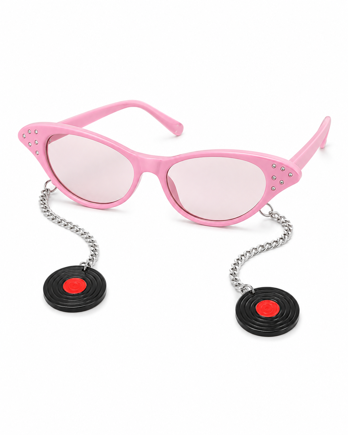 Pink Vinyl Charm Cat-Eye Sunglasses