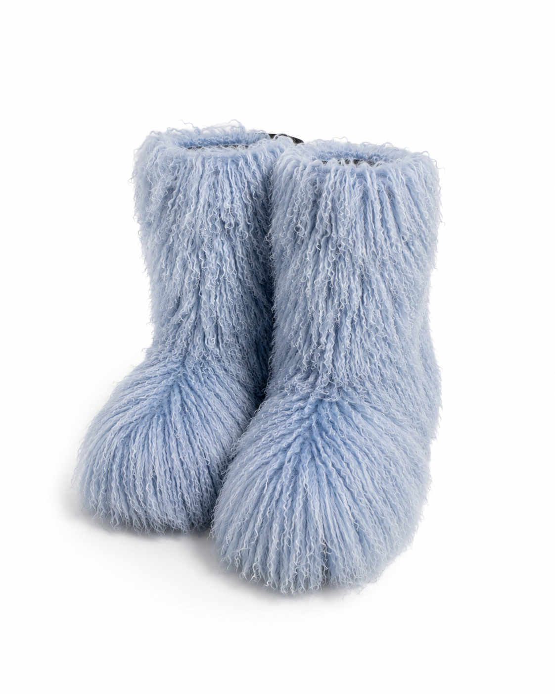 Blue Shaggy Faux Fur Boots