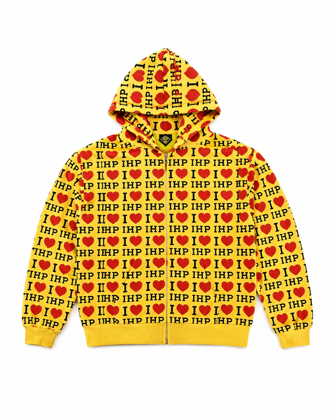 IHP I Love IHP Yellow Zip Hoodie