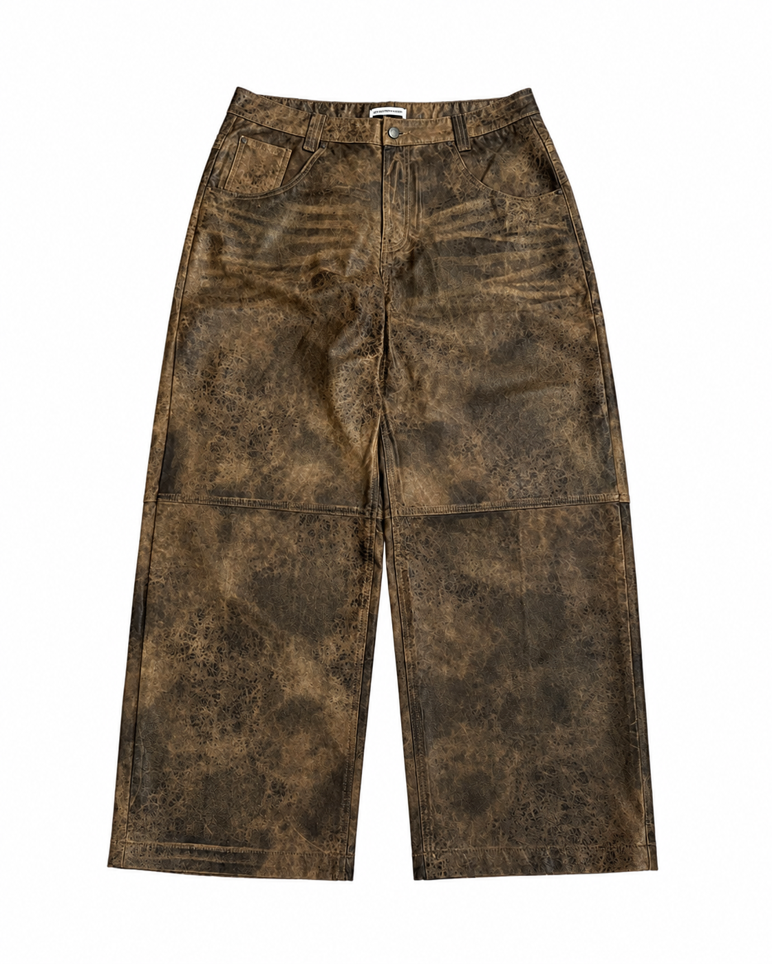 Jaded London Brown Acid-Wash Wide-Leg Jeans