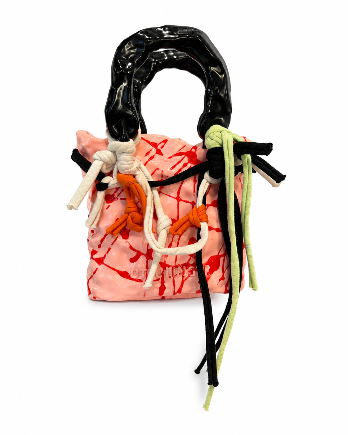 OTTOLINGER Pink Paint-Splatter Sculptural Mini Bag