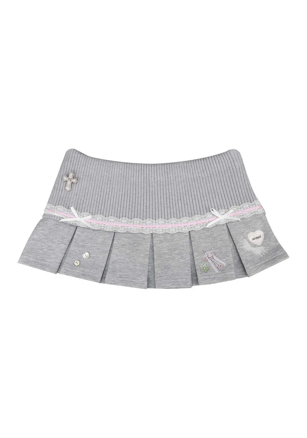 Named Collective Skater Skirt Grey Rose